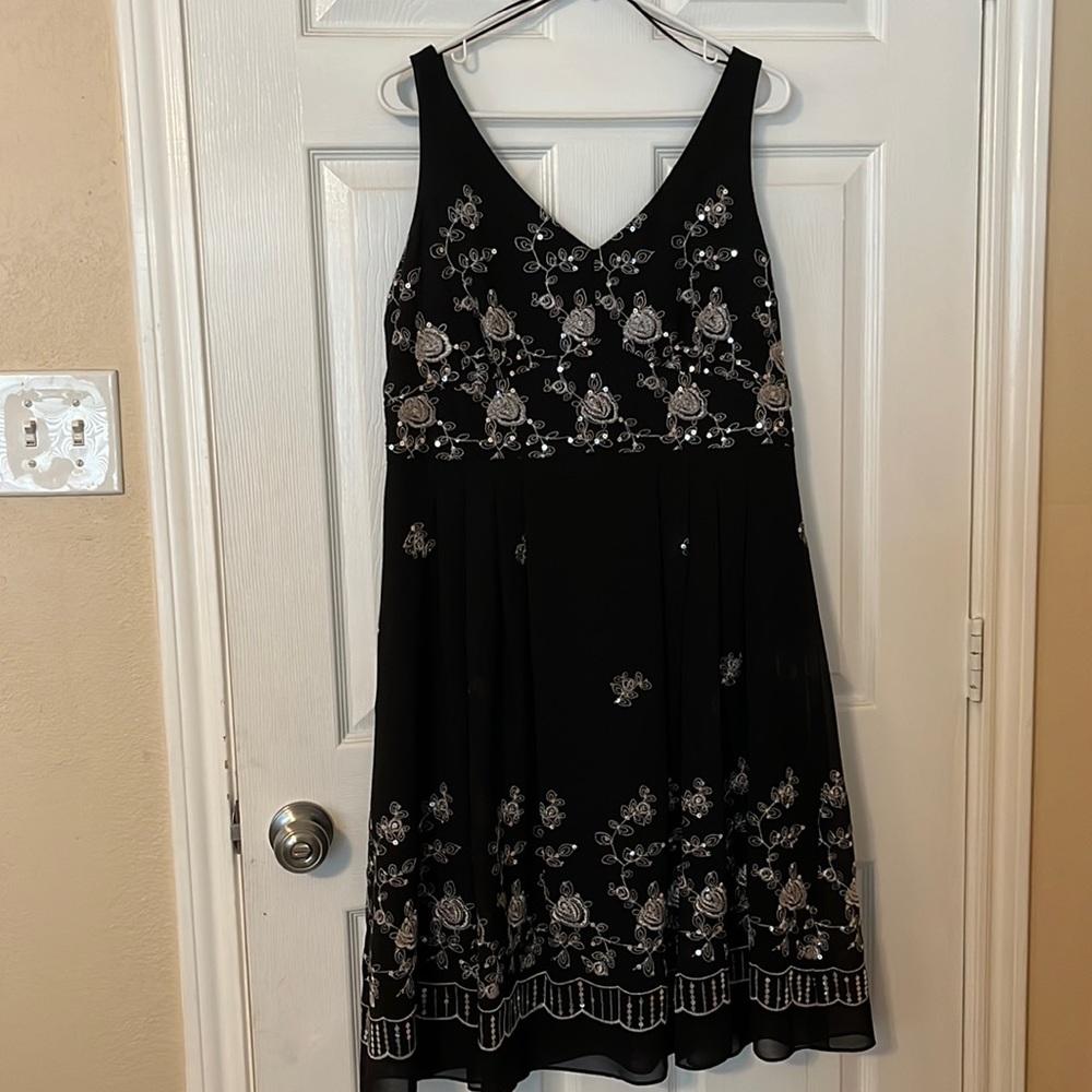 Black embroidered dress